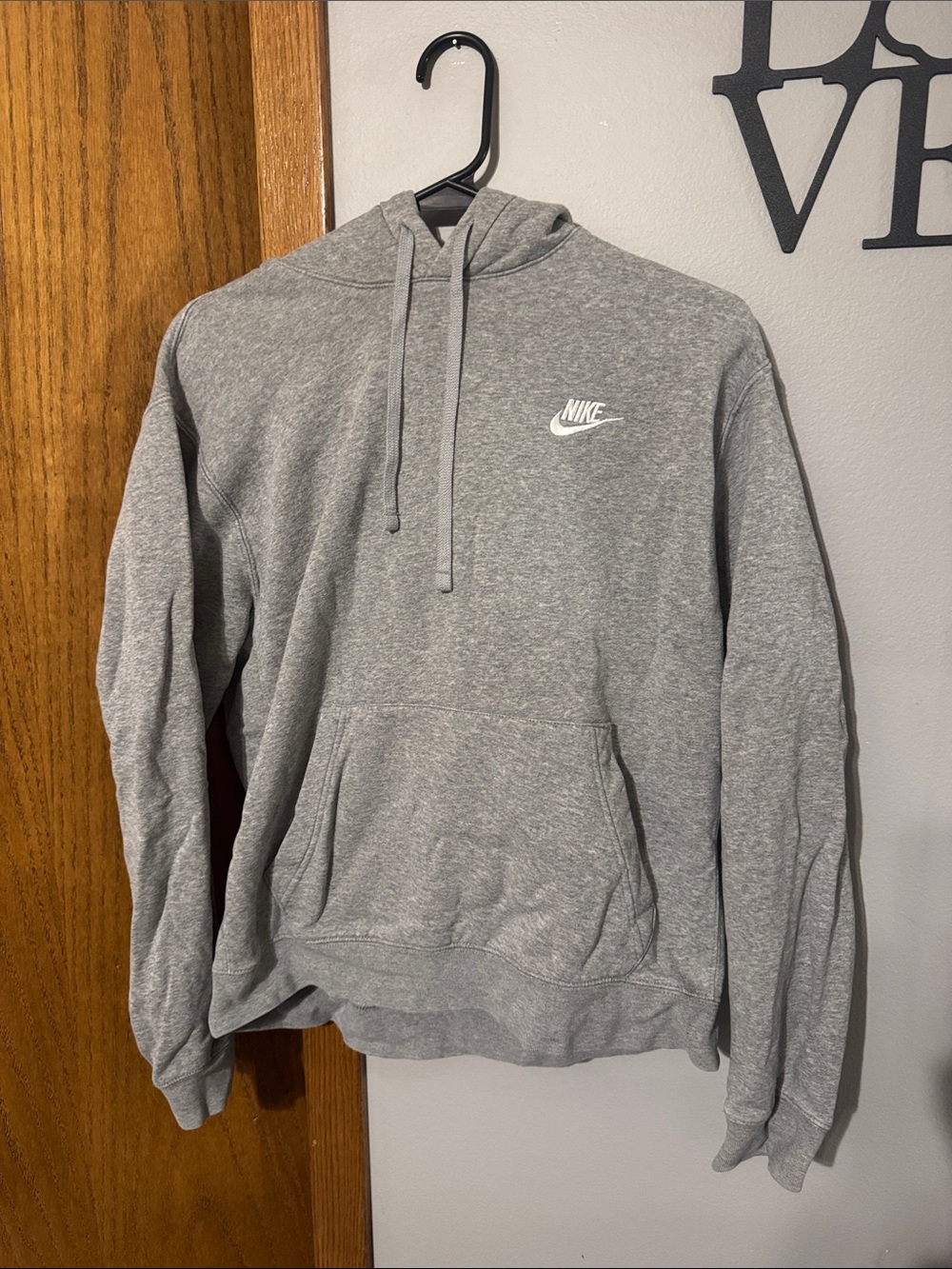 Nike Gray Pullover Hoodie with White Logo